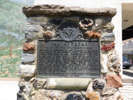 [Picture of San Andreas historical plaque]